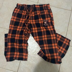 MLB Houston Astros Orange and Navy Plaid Lounge Pajama Pants